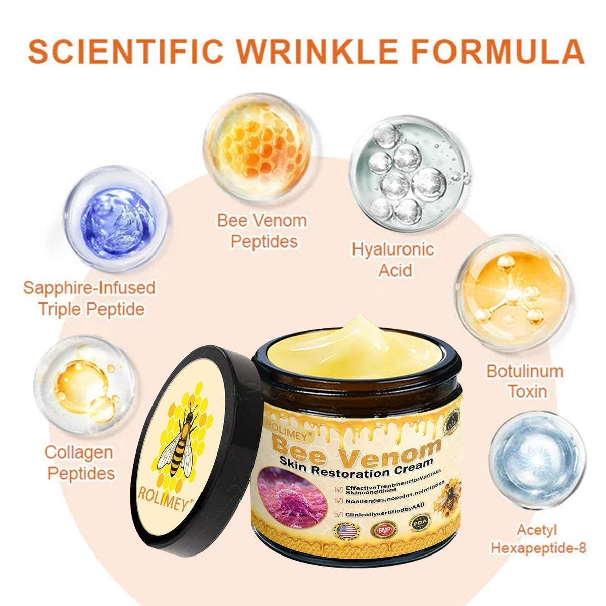 👨‍⚕️ 100,000+ Customers Trust Rolimey® | Bee Venom Pro Firming Cream — Firmer, Smoother, Younger-Looking Skin