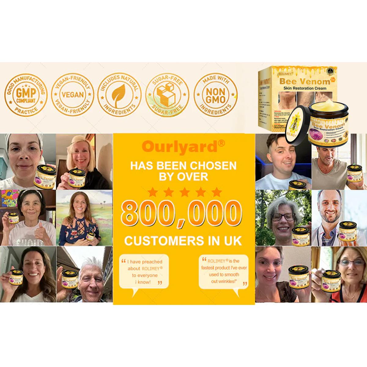 👨‍⚕️ 100,000+ Customers Trust Rolimey® | Bee Venom Pro Firming Cream — Firmer, Smoother, Younger-Looking Skin