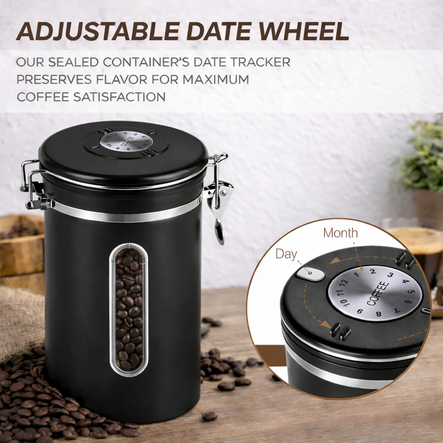Stainless Steel Coffee Canister – Airtight Food Storage Container