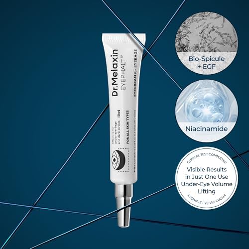 Dr.Melaxin Eyephalt Eyebag Cream for Puffiness, Dark Circles & Fine Lines, Wrinkle, EGF Anti-Aging Under Eye Moisturizer with Niacinamide&Ceramide 0.33 fl.oz.