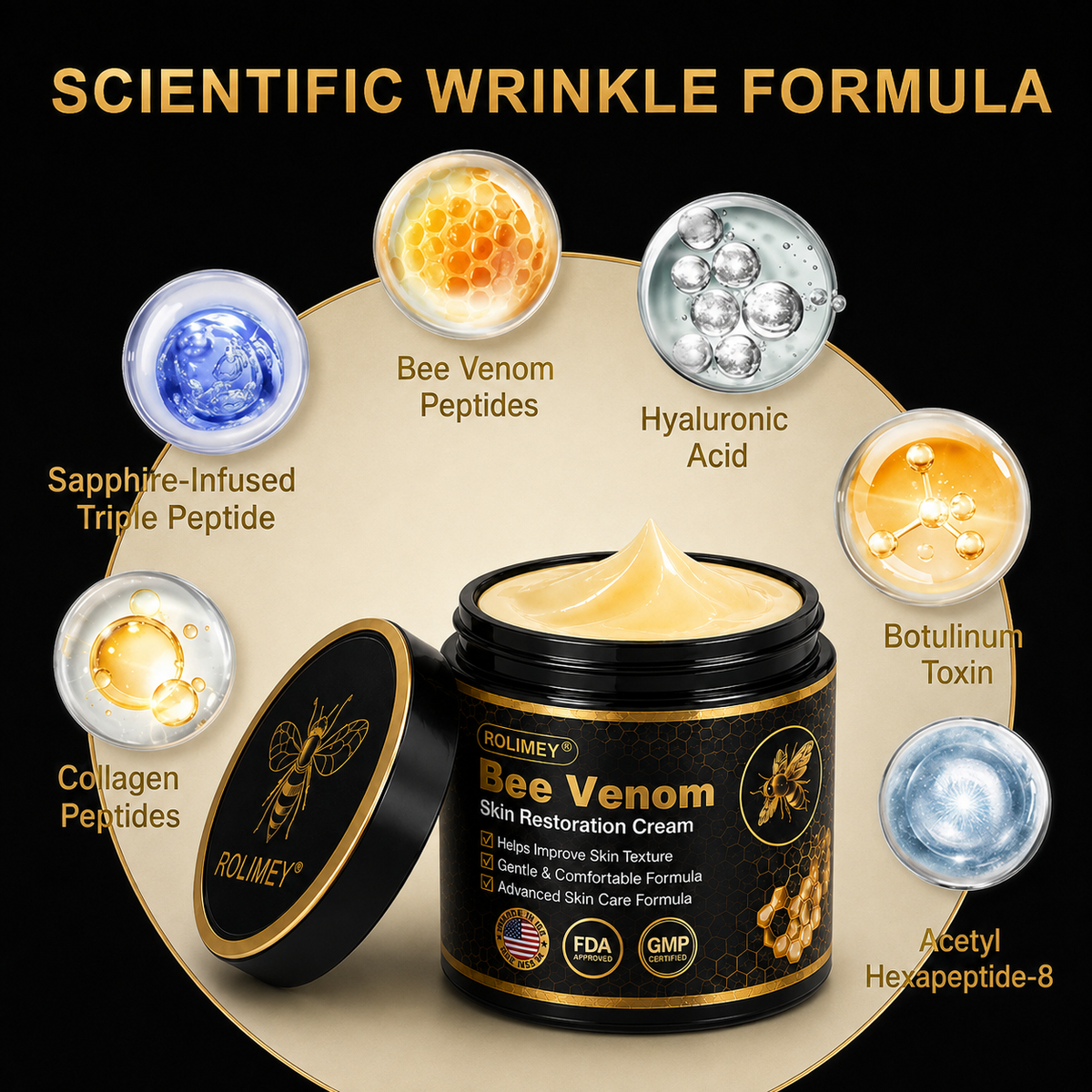 🌿Rolimey® Bee venom Pro Comprehensive Cream —Tightening for Skin Types 🔥