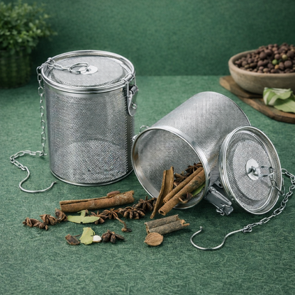 🔥Make every time you cook a little easier🔥Sarivoa® Stainless Steel Spice Strainer with Chain Hook