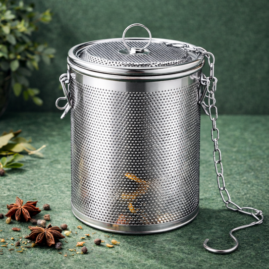 🔥Make every time you cook a little easier🔥Sarivoa® Stainless Steel Spice Strainer with Chain Hook