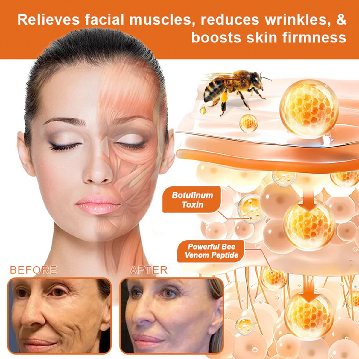 🌟Official Brand Shop丨🐝Rolimey® Bee venom Pro Comprehensive Cream—Tightening for Skin Types