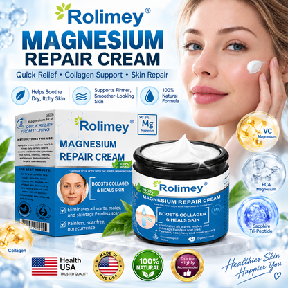 ✅Official Store: Rolimey® Magnesium Skin Repair Cream (Smooths Wrinkles, Improves Skin Firmness, Tightens Skin)