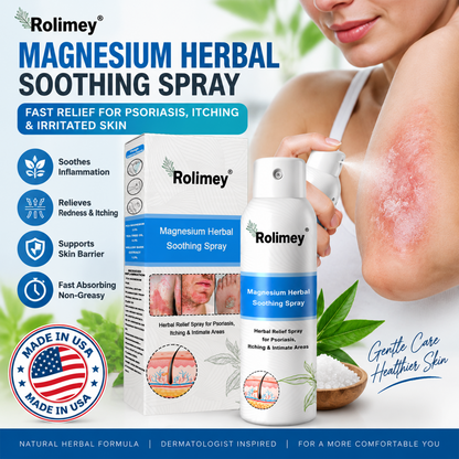 ✅Official Store: Rolimey®Magnesium Herbal Psoriasis Spray⚕️Health Canada Certified (Relief for Psoriasis and Eczema, Improvement of Bacterial Infections in the Genital Area, Elieves joint pain and neuropathic pain)